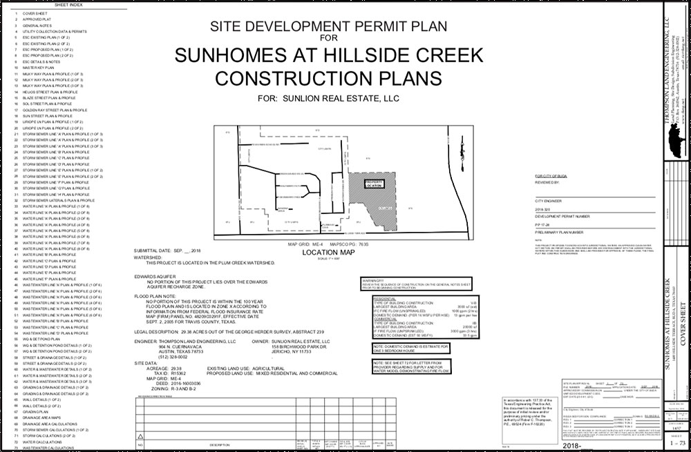 Sunhomes Construction Plan
